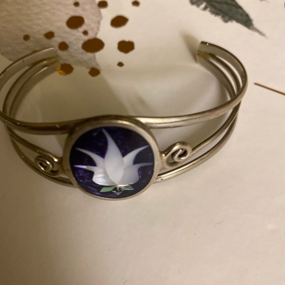 Silver Statement Open Bangle - Picture 2 of 3